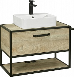 Акватон Мебель для ванной Лофт Фабрик 80 дуб эндгрейн – фотография-3